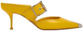 Order (Women) Alexander McQueen Buckle Leather Mule 'Pop Yellow Silver' 709993WHSWD7097