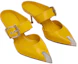 Lookbook (Women) Alexander McQueen Buckle Leather Mule 'Pop Yellow Silver' 709993WHSWD7097