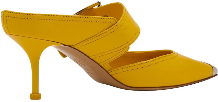 (Women) Alexander McQueen Buckle Leather Mule 'Pop Yellow Silver' 709993WHSWD7097 Shop (Women) Alexander McQueen Buckle Leather Mule 'Pop Yellow Silver' 709993WHSWD7097