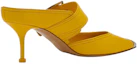 Shop (Women) Alexander McQueen Buckle Leather Mule 'Pop Yellow Silver' 709993WHSWD7097