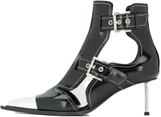(W) Alexander McQueen Sepatu Boot Runcing Gesper 'Hitam Kilap' 571300WHV7C1090 Buy (W) Alexander McQueen Sepatu Boot Runcing Gesper 'Hitam Kilap' 571300WHV7C1090