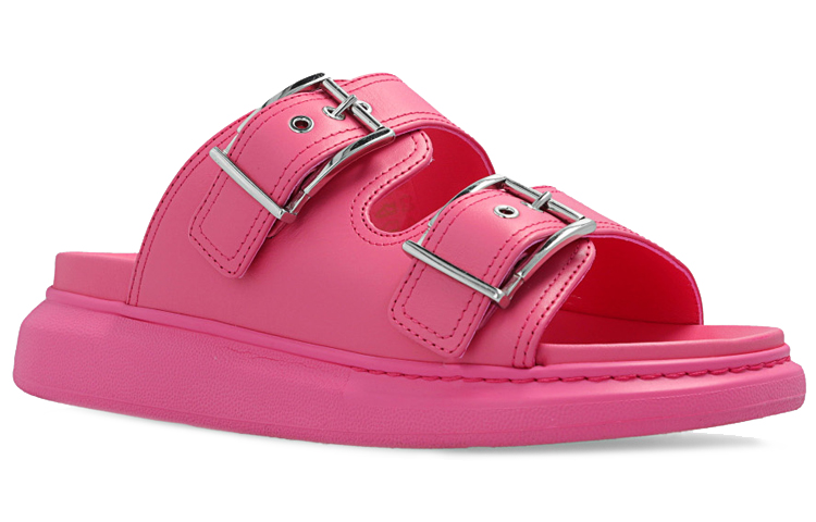 Order (W) 亚历山大·麦昆粉色露趾皮革平底便鞋 733083WHXZR5482