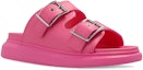 Order (W) Alexander McQueen Kasut Kulit Slip-On Rata 'Merah Jambu Buka-Jari' 733083WHXZR5482