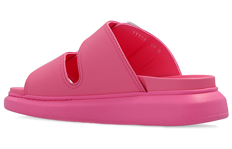 Lookbook (W) 亚历山大·麦昆粉色露趾皮革平底便鞋 733083WHXZR5482