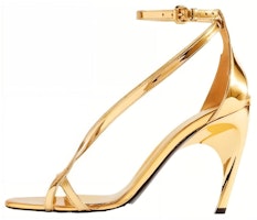 (Women) Alexander McQueen Calfskin Buckle Arched Sandal 'Gold' 780692W4UV38000 (Women) Alexander McQueen Calfskin Buckle Arched Sandal 'Gold' 780692W4UV38000
