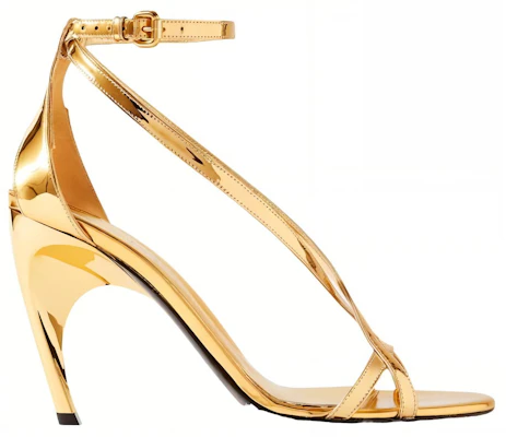 (Women) Alexander McQueen Calfskin Buckle Arched Sandal 'Gold' 780692W4UV38000 Order (Women) Alexander McQueen Calfskin Buckle Arched Sandal 'Gold' 780692W4UV38000