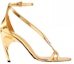 Order (W) Alexander McQueen Sandal Kulit Anak Lembu Bertali Melengkung 'Emas' 780692W4UV38000