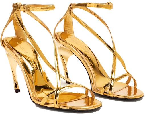 (Women) Alexander McQueen Calfskin Buckle Arched Sandal 'Gold' 780692W4UV38000 Lookbook (Women) Alexander McQueen Calfskin Buckle Arched Sandal 'Gold' 780692W4UV38000