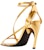 (W) Alexander McQueen Sandal Kulit Anak Lembu Bertali Melengkung 'Emas' 780692W4UV38000