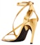 Shop (W) Alexander McQueen Sandal Kulit Anak Lembu Bertali Melengkung 'Emas' 780692W4UV38000