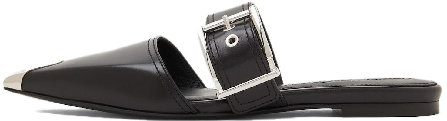 (Women) Alexander McQueen Calfskin Buckle Mule 'Punk Black' 733188WHSWD1081 Buy (Women) Alexander McQueen Calfskin Buckle Mule 'Punk Black' 733188WHSWD1081