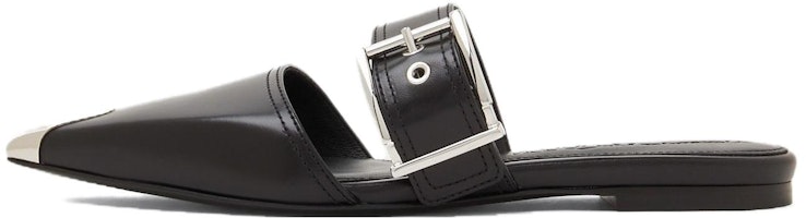 (Women) Alexander McQueen Calfskin Buckle Mule 'Punk Black' 733188WHSWD1081 (Women) Alexander McQueen Calfskin Buckle Mule 'Punk Black' 733188WHSWD1081