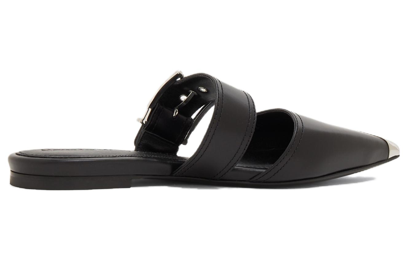 Lookbook (W) Alexander McQueen Kulit Anak Lembu Buckle Mule 'Punk Hitam' 733188WHSWD1081