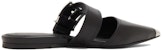 (W) Alexander McQueen Kulit Anak Lembu Buckle Mule 'Punk Hitam' 733188WHSWD1081