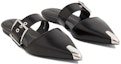 Shop (W) Alexander McQueen Kulit Anak Lembu Buckle Mule 'Punk Hitam' 733188WHSWD1081