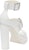 (W) Alexander McQueen Sandal Kulit Anak Lembu Bertumit Tebal Berikat 'Putih' 734985WHSWD9359