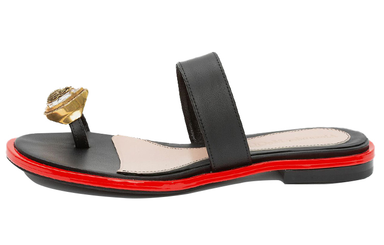 Buy (W) Pantoufle Alexander McQueen en Cuir et Cristaux ''Noir''. 611727WHXN21088