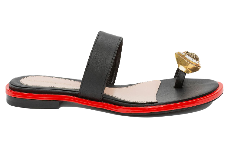 Order (W) Pantoufle Alexander McQueen en Cuir et Cristaux ''Noir''. 611727WHXN21088