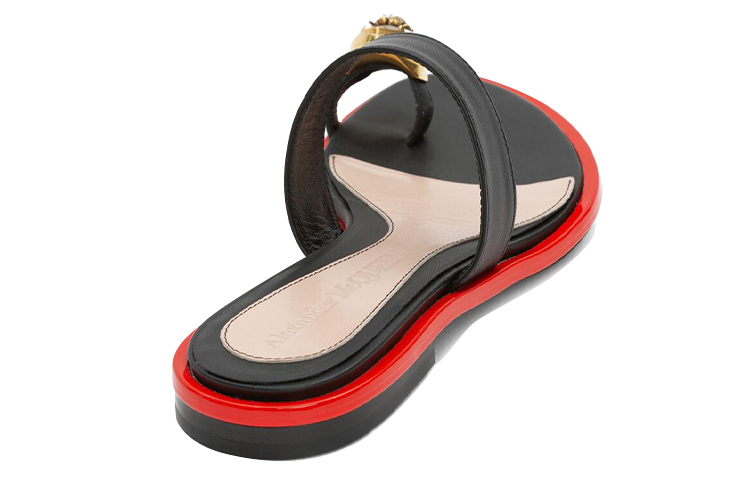 Shop (W) Pantoufle Alexander McQueen en Cuir et Cristaux ''Noir''. 611727WHXN21088