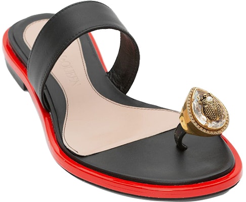 (Women) Alexander McQueen Calfskin Crystal-Embellished Slipper 'Black' 611727WHXN21088 Lookbook (Women) Alexander McQueen Calfskin Crystal-Embellished Slipper 'Black' 611727WHXN21088