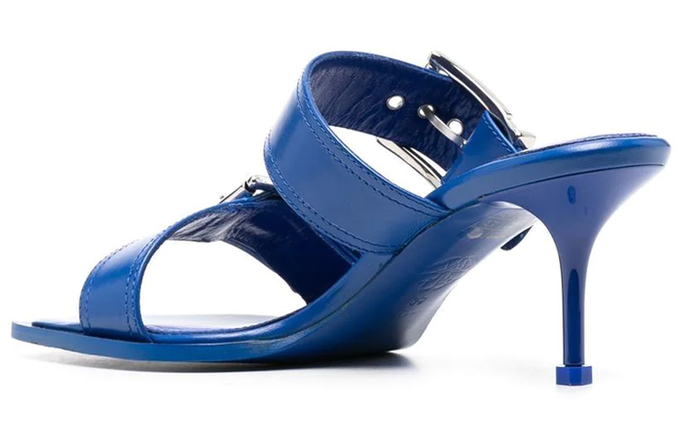 Lookbook (W) Alexander McQueen Sandal Fesyen Kulit Anak Lembu 'Indigo' 709991WHSWD4394