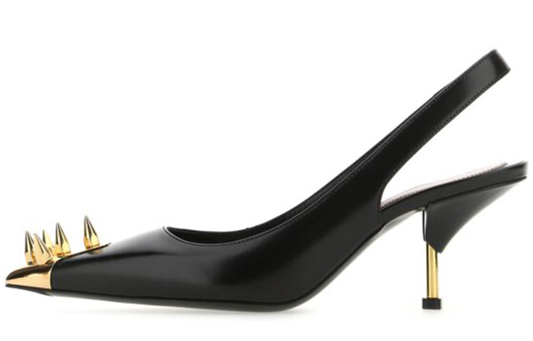 Buy (W) Alexander McQueen Kalfsleer Hoge Hak ''Zwart'' 651709WHV7D1088