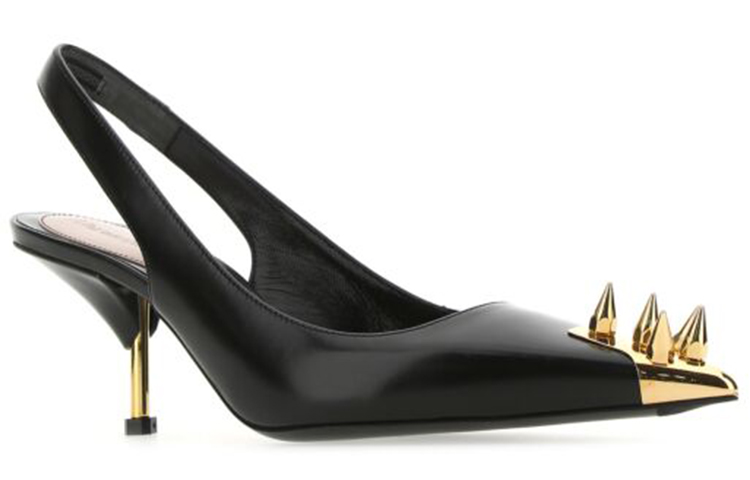Order (W) Alexander McQueen Kalfsleer Hoge Hak ''Zwart'' 651709WHV7D1088