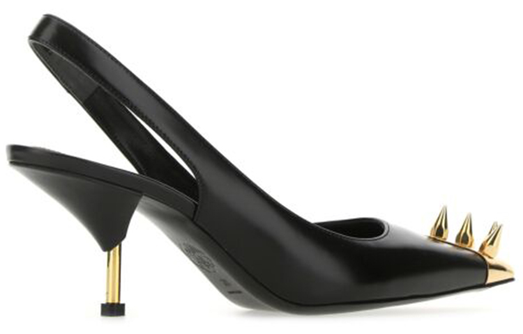 Shop (W) Alexander McQueen Kalfsleer Hoge Hak ''Zwart'' 651709WHV7D1088
