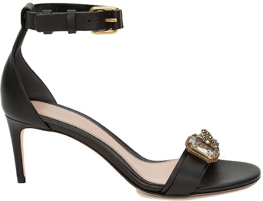 Alexander McQueen 小牛皮 飾以水晶的高跟鞋 女用 黑色 Order Alexander McQueen 小牛皮 飾以水晶的高跟鞋 女用 黑色