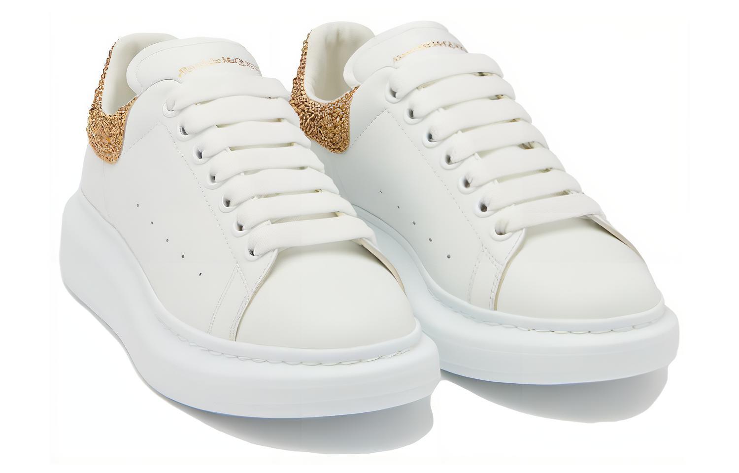 Lookbook (W) 알렉산더 맥퀸 화이트 가죽 로우탑 스니커즈 718243WIEED9075