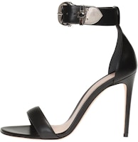 (Women) Alexander McQueen Calfskin Medieval Buckle High-Heeled Sandal 'Black' 571312WHMUJ1081 (Women) Alexander McQueen Calfskin Medieval Buckle High-Heeled Sandal 'Black' 571312WHMUJ1081
