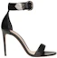 Order (W) Alexander McQueen Kalfsleer Middeleeuwse Gesp Hoge Hakken Sandalen ''Zwart'' 571312WHMUJ1081