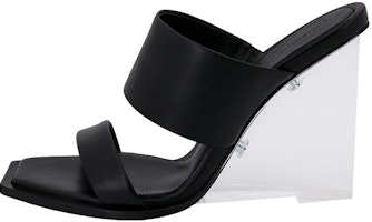 (Women) Alexander McQueen Calfskin Slide High Heel Sandals 'Black' 746240WIDQ01000 (Women) Alexander McQueen Calfskin Slide High Heel Sandals 'Black' 746240WIDQ01000