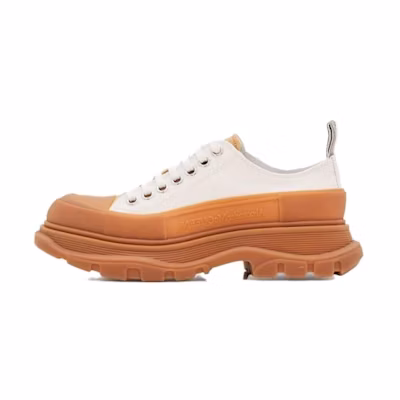 (W) Alexander McQueen Canvas Low Top 'CMFT Thick Sole - White'