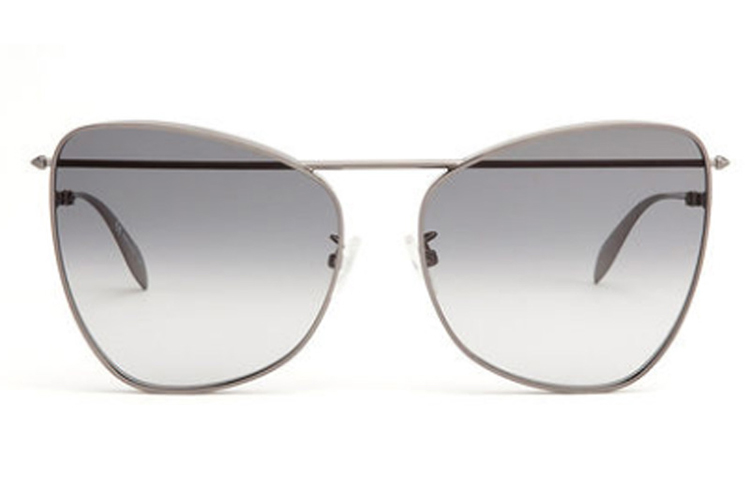 Order (Women) Alexander McQueen Cat Eye Sunglasses Gold Frame Gray Lens AM0228S