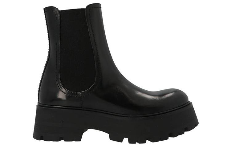 Order 亞歷山大·麥昆 皮革 時尚百搭 切爾西靴 女款 黑色