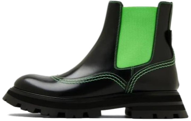 (Women) Alexander McQueen Chelsea Boot 'Fashion Slip-On Black Green' 708059WIC6E1594 Buy (Women) Alexander McQueen Chelsea Boot 'Fashion Slip-On Black Green' 708059WIC6E1594