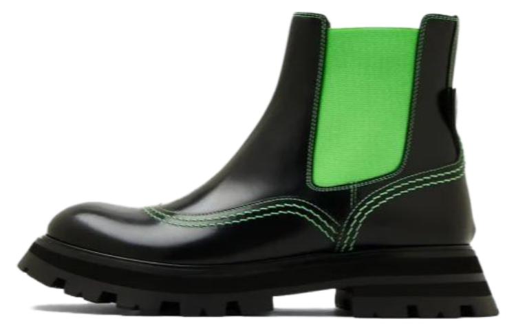 (Women) Alexander McQueen Chelsea Boot 'Fashion Slip-On Black Green' 708059WIC6E1594