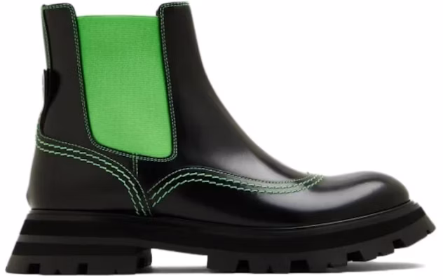 (Women) Alexander McQueen Chelsea Boot 'Fashion Slip-On Black Green' 708059WIC6E1594 Order (Women) Alexander McQueen Chelsea Boot 'Fashion Slip-On Black Green' 708059WIC6E1594