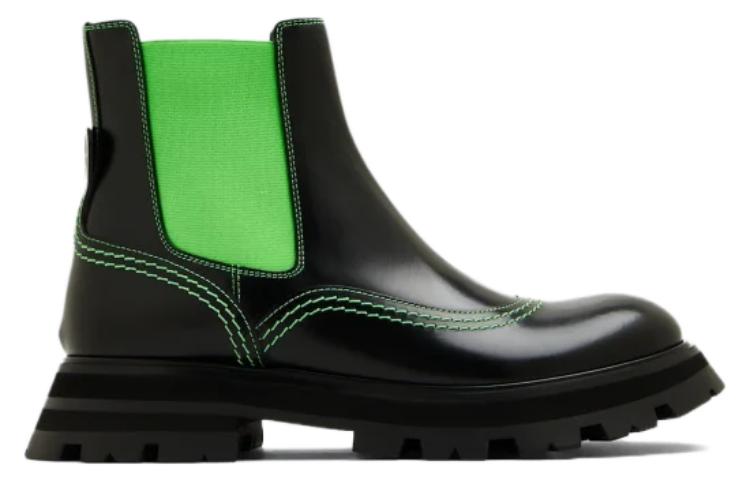 Order (W) Alexander McQueen Chelsea Boot 'Slip-On Fashion Hitam Hijau' 708059WIC6E1594