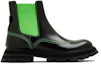 Order (W) Alexander McQueen Chelsea Boot 'Slip-On Fashion Hitam Hijau' 708059WIC6E1594