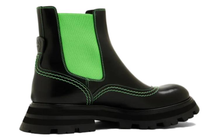 Lookbook (W) Alexander McQueen Chelsea Boot 'Slip-On Fashion Hitam Hijau' 708059WIC6E1594