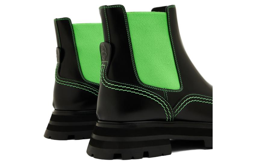 Purchase (W) Alexander McQueen Chelsea Boot 'Slip-On Fashion Hitam Hijau' 708059WIC6E1594