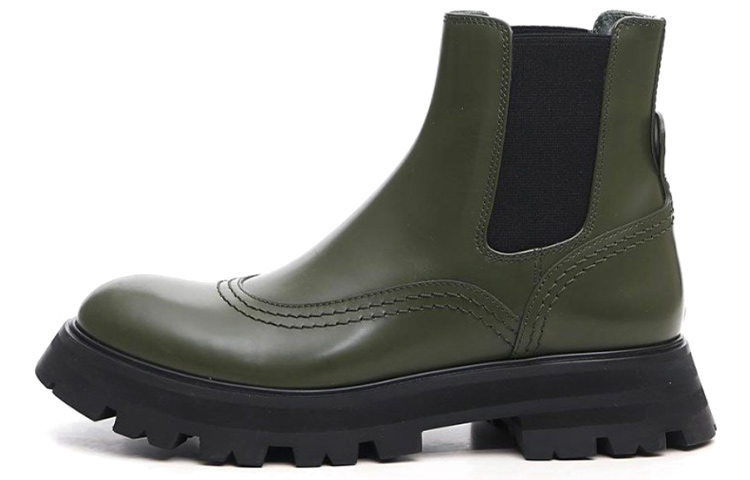 (Women) Alexander McQueen Chelsea Boot 'Olive Green' 666367WHZ843241