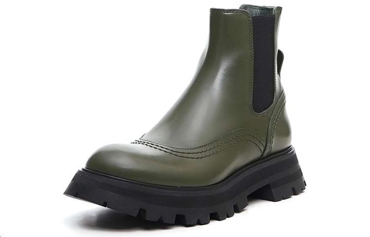 Lookbook (W) Alexander McQueen Chelsea Boot 'Hijau Zaitun' 666367WHZ843241