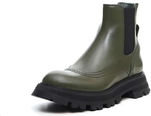 (W) Alexander McQueen Chelsea Boot 'Hijau Zaitun' 666367WHZ843241 Lookbook (W) Alexander McQueen Chelsea Boot 'Hijau Zaitun' 666367WHZ843241
