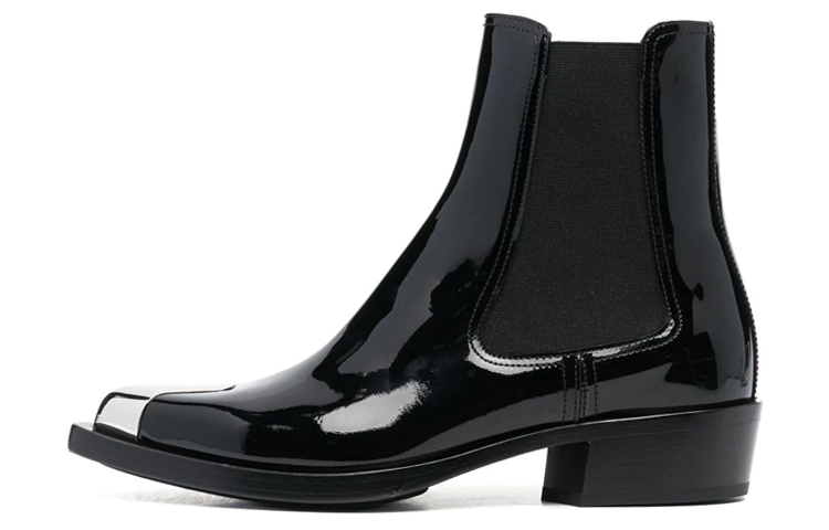 (Women) Alexander McQueen Chelsea Boot 'Punk Patent Black' 718854WIA3G1081