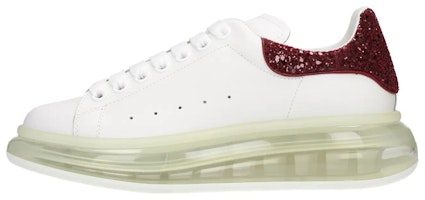 (Women) Alexander McQueen Clear Sole Oversized Sneaker 'White Burgundy Sequins' 621718WHZ429726 (Women) Alexander McQueen Clear Sole Oversized Sneaker 'White Burgundy Sequins' 621718WHZ429726