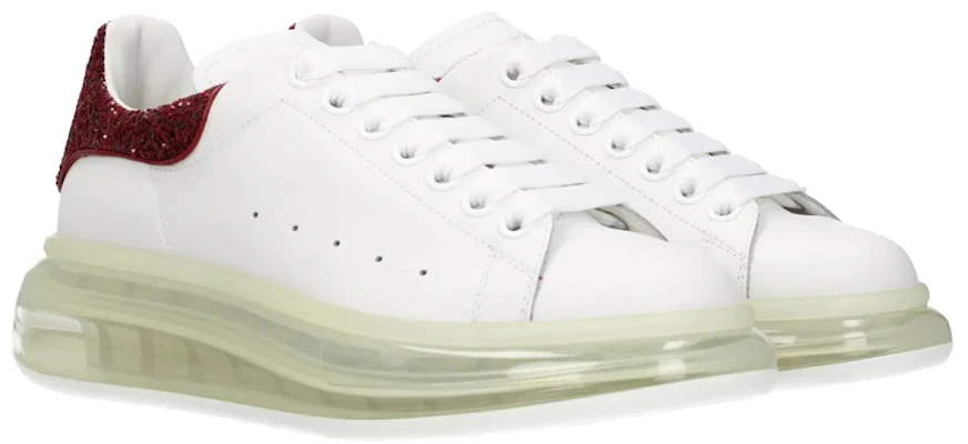 (Women) Alexander McQueen Clear Sole Oversized Sneaker 'White Burgundy Sequins' 621718WHZ429726 Order (Women) Alexander McQueen Clear Sole Oversized Sneaker 'White Burgundy Sequins' 621718WHZ429726