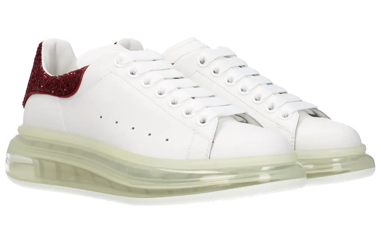 Order (W) Alexander McQueen Zapatillas Suela Transparente 'Blanco Burdeos Lentejuelas' 621718WHZ429726